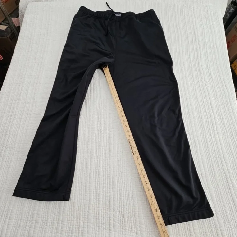 Lands' End Double‎ Stripe Jogger Men's XL (40-42) Black Drawstring Elastic Waist